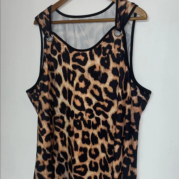 Amazon 5X Women’s Leopard Print Stretch Tank #plus #animalprint #fancy #chic - Picture 3 of 8
